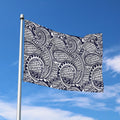 Blue Maori Polynesian Tribal Print Polyester Flag