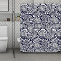 Blue Maori Polynesian Tribal Print Polyester Shower Curtain