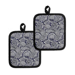 Blue Maori Polynesian Tribal Print Pot Holders