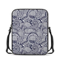 Blue Maori Polynesian Tribal Print Rectangular Crossbody Bag