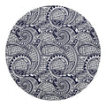 Blue Maori Polynesian Tribal Print Round Blanket