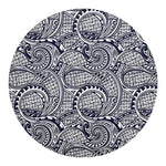 Blue Maori Polynesian Tribal Print Round Blanket