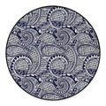 Blue Maori Polynesian Tribal Print Round Floor Mat