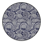 Blue Maori Polynesian Tribal Print Round Floor Mat