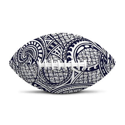 Blue Maori Polynesian Tribal Print Rugby Ball