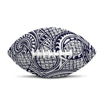 Blue Maori Polynesian Tribal Print Rugby Ball