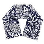 Blue Maori Polynesian Tribal Print Scarf