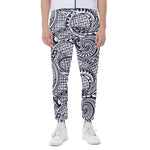 Blue Maori Polynesian Tribal Print Scuba Joggers