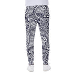 Blue Maori Polynesian Tribal Print Scuba Joggers