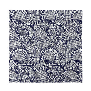 Blue Maori Polynesian Tribal Print Silk Bandana