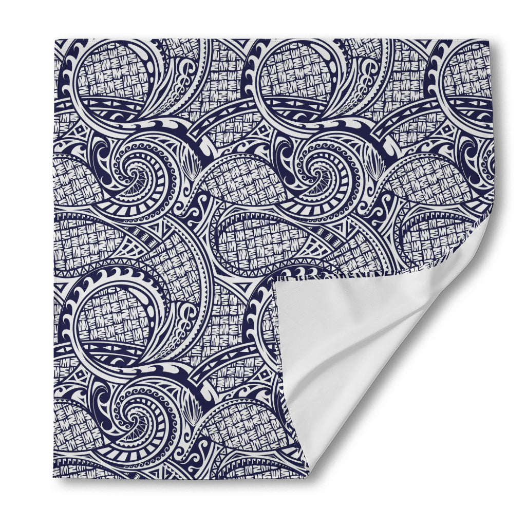 Blue Maori Polynesian Tribal Print Silk Bandana