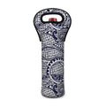 Blue Maori Polynesian Tribal Print Single Neoprene Wine Tote