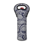 Blue Maori Polynesian Tribal Print Single Neoprene Wine Tote