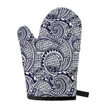 Blue Maori Polynesian Tribal Print Single Oven Mitt