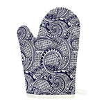 Blue Maori Polynesian Tribal Print Single Oven Mitt