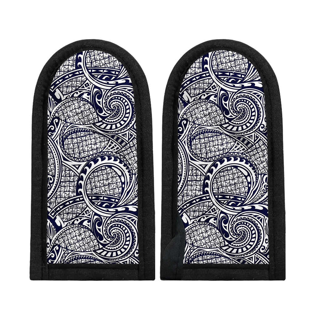 Blue Maori Polynesian Tribal Print Skillet Handle Cover
