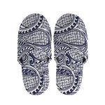 Blue Maori Polynesian Tribal Print Slippers