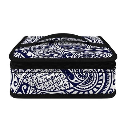 Blue Maori Polynesian Tribal Print Small Lunch Bag