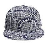 Blue Maori Polynesian Tribal Print Snapback Cap