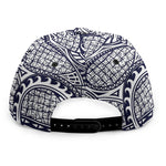 Blue Maori Polynesian Tribal Print Snapback Cap