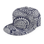 Blue Maori Polynesian Tribal Print Snapback Cap