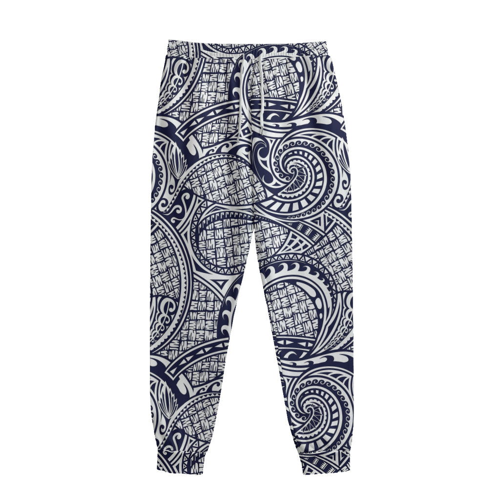 Blue Maori Polynesian Tribal Print Sweatpants