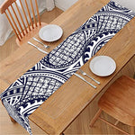Blue Maori Polynesian Tribal Print Table Runner