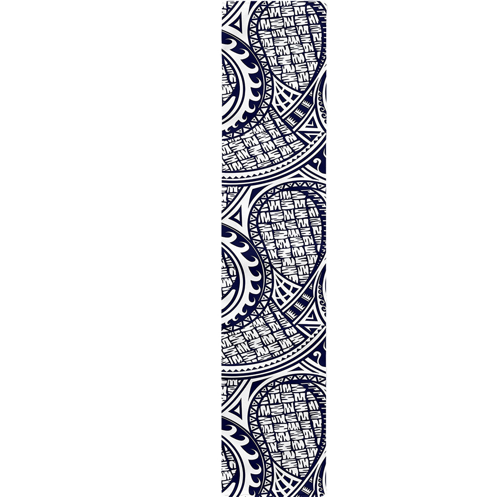 Blue Maori Polynesian Tribal Print Table Runner