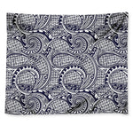 Blue Maori Polynesian Tribal Print Tapestry