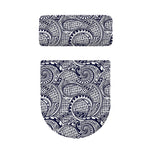 Blue Maori Polynesian Tribal Print Toilet Lid And Tank Cover Set