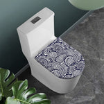 Blue Maori Polynesian Tribal Print Toilet Lid Cover