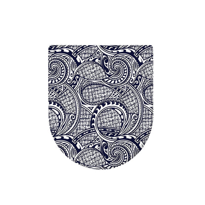 Blue Maori Polynesian Tribal Print Toilet Lid Cover