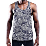 Blue Maori Polynesian Tribal Print Training Tank Top