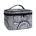 Blue Maori Polynesian Tribal Print Travel Makeup Bag