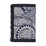 Blue Maori Polynesian Tribal Print Trifold Wallet