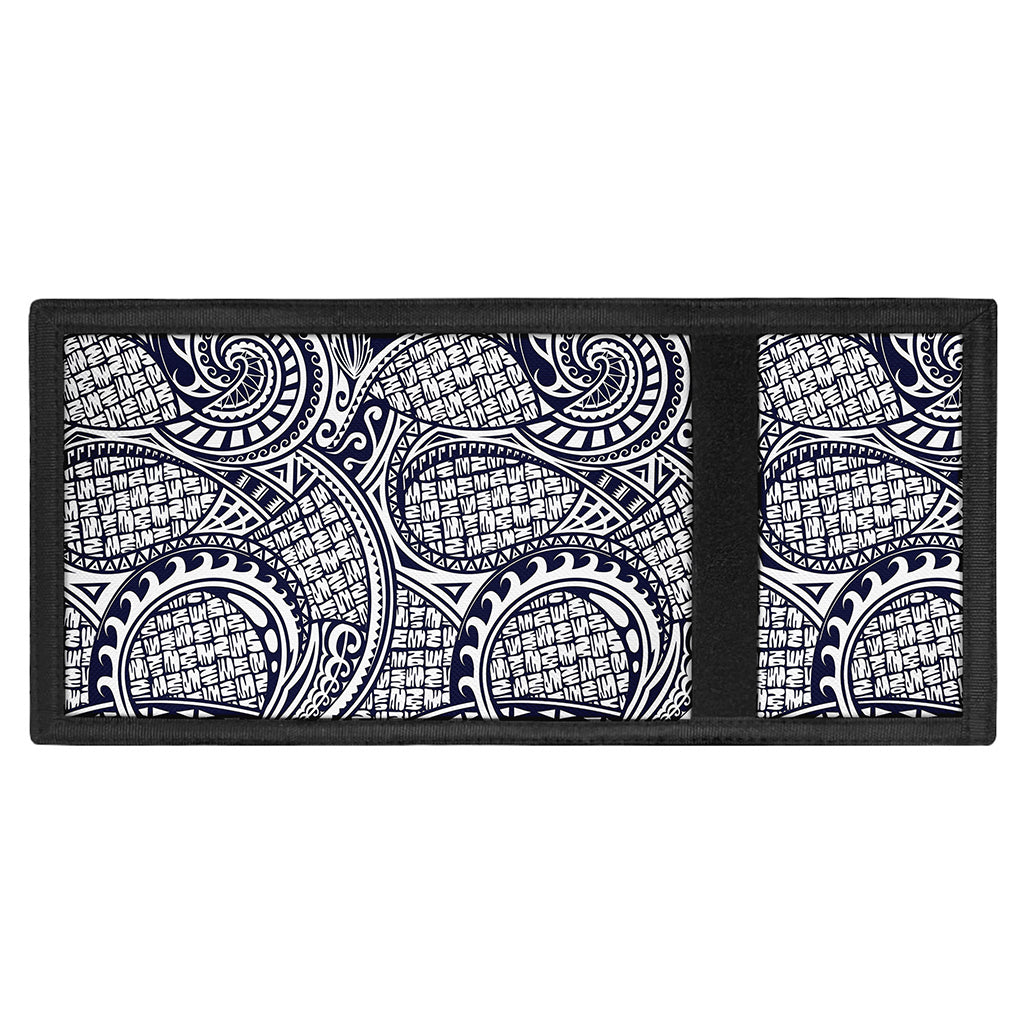 Blue Maori Polynesian Tribal Print Trifold Wallet