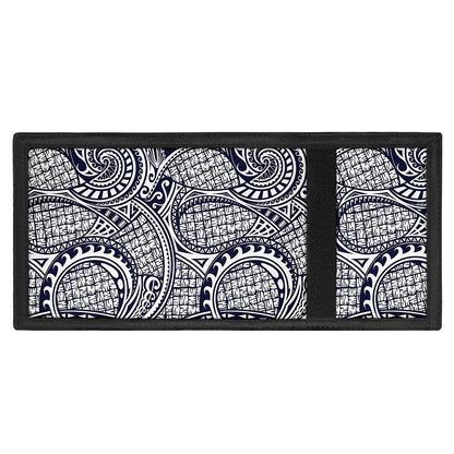 Blue Maori Polynesian Tribal Print Trifold Wallet
