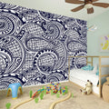 Blue Maori Polynesian Tribal Print Wall Sticker