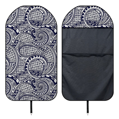 Blue Maori Polynesian Tribal Print Waterproof Car Seat Cover