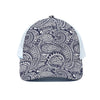 Blue Maori Polynesian Tribal Print White Mesh Trucker Cap