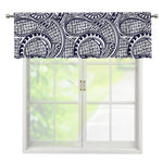Blue Maori Polynesian Tribal Print Window Valance