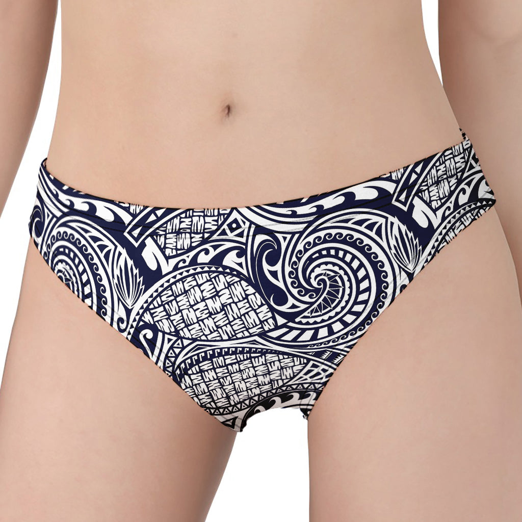 Blue Maori Polynesian Tribal Print Women's Panties