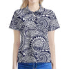 Blue Maori Polynesian Tribal Print Women's Polo Shirt