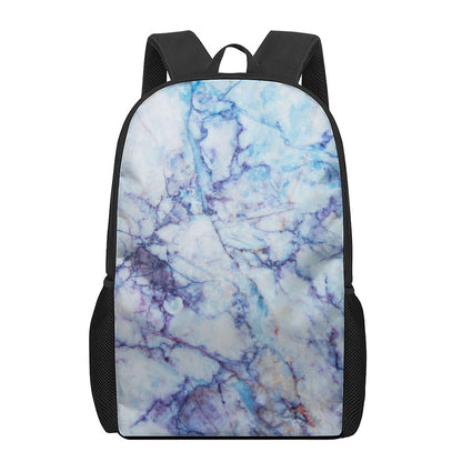Blue Marble Print 17 Inch Backpack