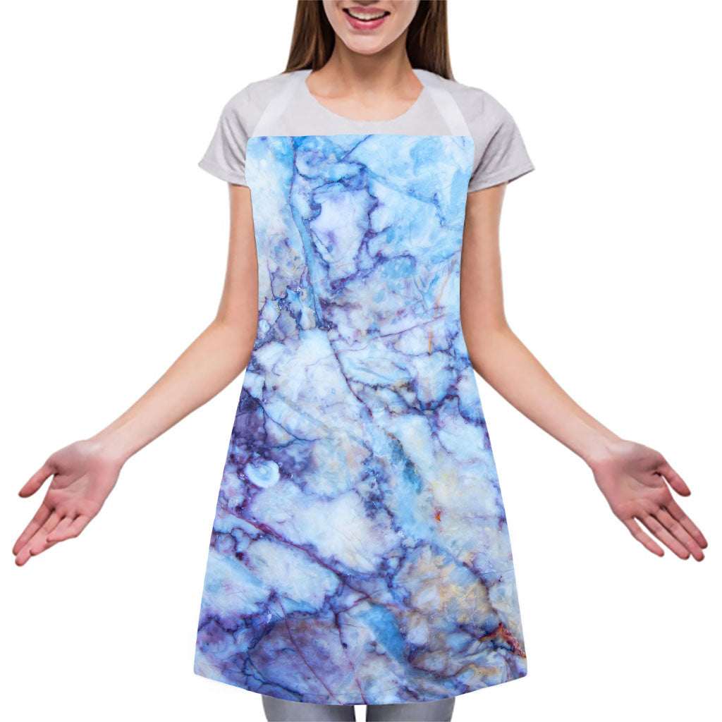 Blue Marble Print Adjustable Apron