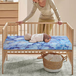 Blue Marble Print Baby Crib Sheet