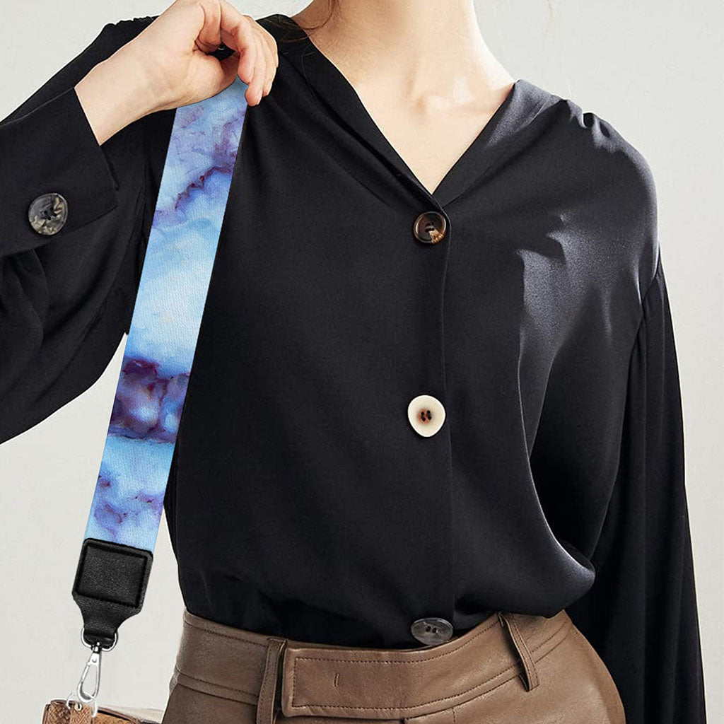Blue Marble Print Bag Strap