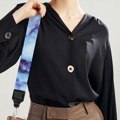 Blue Marble Print Bag Strap