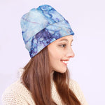 Blue Marble Print Beanie