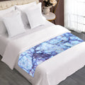 Blue Marble Print Bed Runner